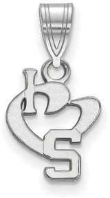 Image of Sterling Silver Michigan State University Small I Love Logo Pendant by LogoArt
