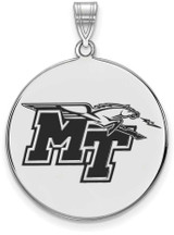 Image of Sterling Silver Middle Tennessee State U XL Enamel Disc Pendant by LogoArt