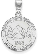 Image of Sterling Silver Montana State University Large Crest Pendant by LogoArt
