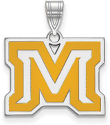 Image of Sterling Silver Montana State University Medium Enamel Pendant by LogoArt