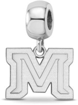 Image of Sterling Silver Montana State University Small Dangle Bead by LogoArt (SS024MTU)