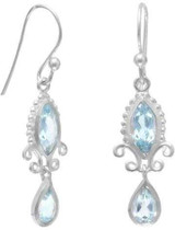 Image of Sterling Silver Multishape Blue Topaz Earrings
