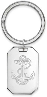 Image of Sterling Silver Navy Key Chain by LogoArt (SS030USN)