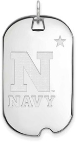 Image of Sterling Silver Navy Large Dog Tag by LogoArt (SS008USN)
