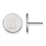 Sterling Silver Navy Small Disc Earrings by LogoArt