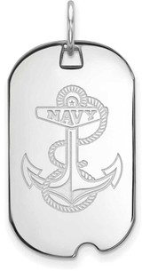 Image of Sterling Silver Navy Small Dog Tag by LogoArt (SS031USN)