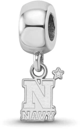 Image of Sterling Silver Navy X-Small Dangle Bead Charm by LogoArt