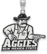 Image of Sterling Silver New Mexico State University XL Enamel Pendant by LogoArt