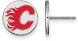 Image of Sterling Silver NHL Calgary Flames Small Enamel Disc Earrings by LogoArt