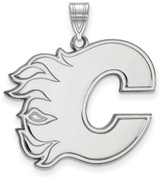 Image of Sterling Silver NHL Calgary Flames XL Pendant by LogoArt