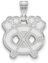 Image of Sterling Silver NHL Chicago Blackhawks Large Pendant by LogoArt (SS039BLA)