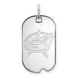 Image of Sterling Silver NHL LogoArt Columbus Blue Jackets Small Dog Tag Pendant