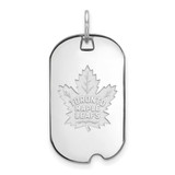 Image of Sterling Silver NHL LogoArt Toronto Maple Leafs Small Dog Tag Pendant