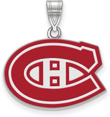 Image of Sterling Silver NHL Montreal Canadiens Medium Enamel Pendant by LogoArt