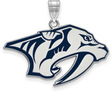 Image of Sterling Silver NHL Nashville Predators Large Enamel Pendant by LogoArt