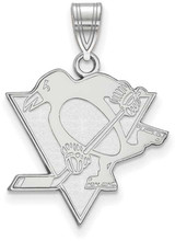 Image of Sterling Silver NHL Pittsburgh Penguins Large Pendant by LogoArt