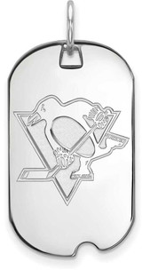 Image of Sterling Silver NHL Pittsburgh Penguins Small Dog Tag by LogoArt