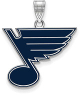 Image of Sterling Silver NHL St. Louis Blues Large Enamel Pendant by LogoArt