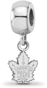 Image of Sterling Silver NHL Toronto Maple Leafs X-Small Dangle Bead Charm by LogoArt