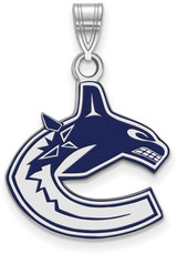 Image of Sterling Silver NHL Vancouver Canucks Large Enamel Pendant by LogoArt