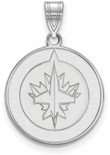 Image of Sterling Silver NHL Winnipeg Jets Large Pendant by LogoArt
