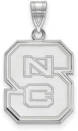 Image of Sterling Silver North Carolina State University Large Pendant LogoArt (SS004NCS)