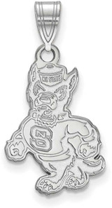 Image of Sterling Silver North Carolina State University Large Pendant LogoArt (SS061NCS)