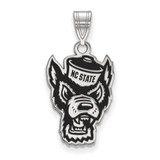 Sterling Silver North Carolina State University Large Pendant LogoArt SS076NCS