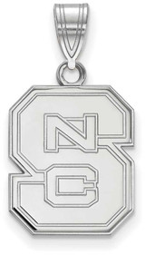 Image of Sterling Silver North Carolina State University Medium Pendant LogoArt SS003NCS