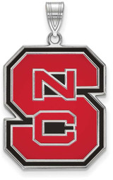 Image of Sterling Silver North Carolina State University XL Enamel Pendant by LogoArt