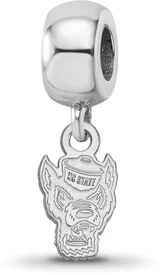 Image of Sterling Silver North Carolina State University XSmall Bead Char LogoArt SS058
