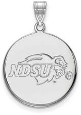 Image of Sterling Silver North Dakota State Large Disc Pendant by LogoArt