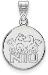 Image of Sterling Silver Northern Illinois University Medium Pendant LogoArt SS036NIU