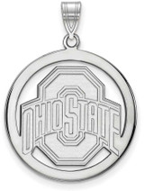 Image of Sterling Silver Ohio State University L Pendant in Circle by LogoArt