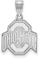 Image of Sterling Silver Ohio State University Medium Pendant by LogoArt (SS003OSU)