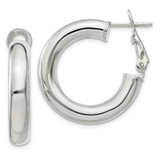 Image of 15mm Sterling Silver Omega-Back Hoop Earrings QE6636