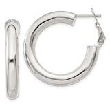 Image of 20mm Sterling Silver Omega-Back Hoop Earrings QE6637