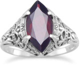 Image of Sterling Silver Oxidized Garnet Ring