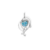 Image of Sterling Silver Oxidized Ornate Ancient Roman Glass Slide Pendant