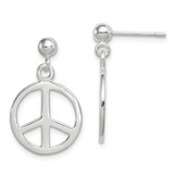 Image of 23mm Sterling Silver Peace Sign Dangle Earrings