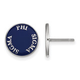 Sterling Silver Phi Sigma Sigma Enamel Post Earrings by LogoArt (SS019PSS)