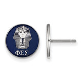 Sterling Silver Phi Sigma Sigma Enamel Post Earrings by LogoArt (SS046PSS)