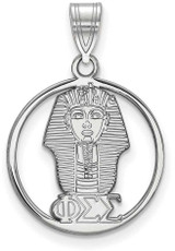 Image of Sterling Silver Phi Sigma Sigma Small Circle Pendant by LogoArt (SS041PSS)
