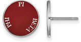 Image of Sterling Silver Pi Beta Phi Enamel Post Earrings by LogoArt (SS019PBP)