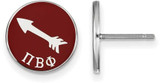 Image of Sterling Silver Pi Beta Phi Enamel Post Earrings by LogoArt (SS046PBP)