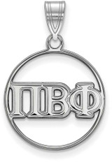 Image of Sterling Silver Pi Beta Phi Small Circle Pendant by LogoArt (SS011PBP)