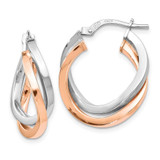 Image of 23mm Sterling Silver Pink Polished Hoop Earrings QLE989