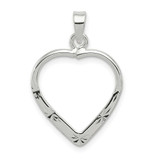 Image of Sterling Silver Polished & Shiny-Cut Heart Pendant
