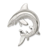 Image of Sterling Silver Polished & Textured Shark Slide Pendant