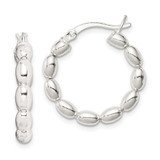 Image of 24mm Sterling Silver Polished Beaded Hoop Earrings QE1972